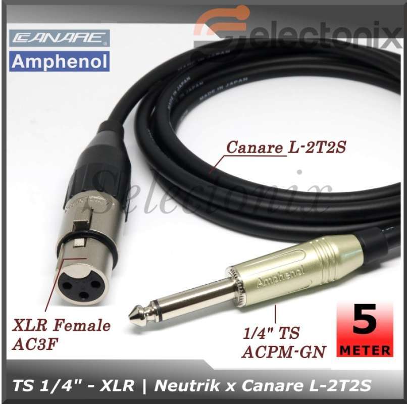 Promo [5m] Kabel Mic Ts / Mono 6.35mm - Xlr Amphenol Diskon 23% Di - Foto 14