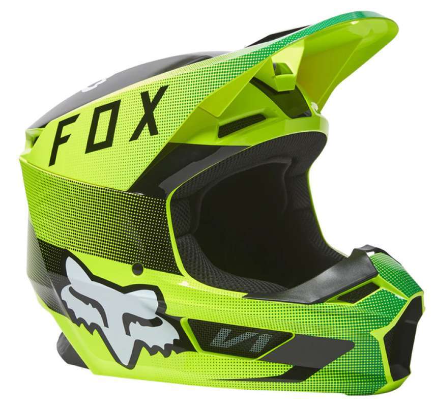 Jual Fox Racing V1 Ridl Helmet Mx, Ece [flo Yellow] L Di Seller