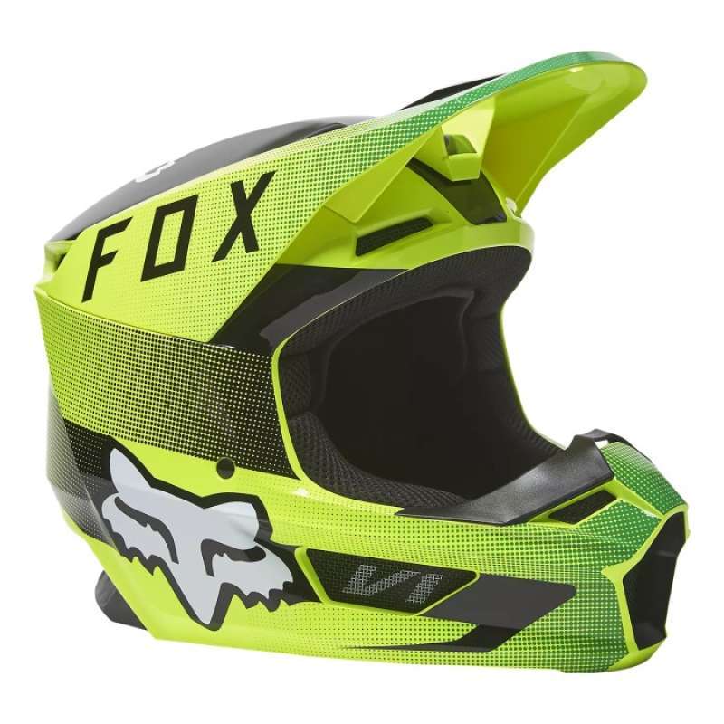 Jual Fox Racing V1 Ridl Helmet Mx, Ece [flo Yellow] Xl Di Seller