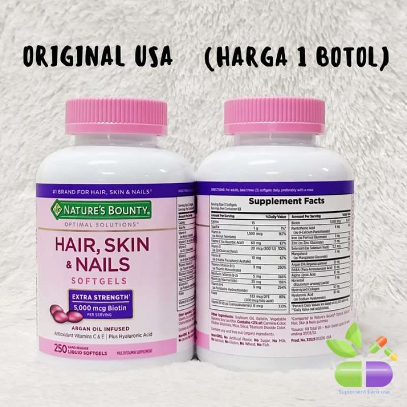 Promo Natures Bounty Hair Skin & Nails 250 Softgels Diskon 33 Di