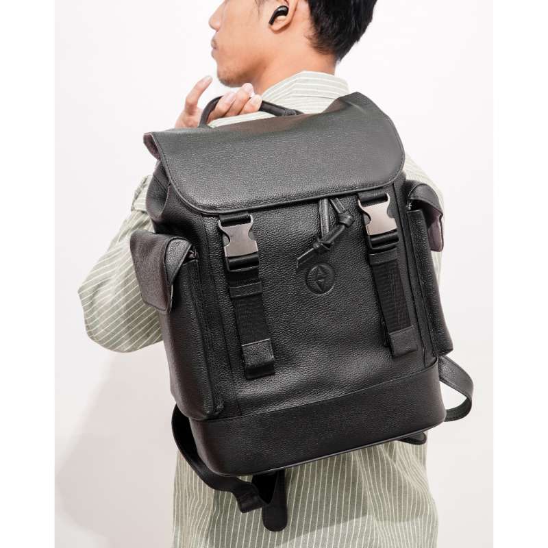 Sendy Leather Tas Ransel Kulit Sapi Asli GUARDIOLA dengan Sleeve Laptop 15 Inci dan Desain Unik, Cocok untuk Pria Pecinta Gaya dan Kualitas