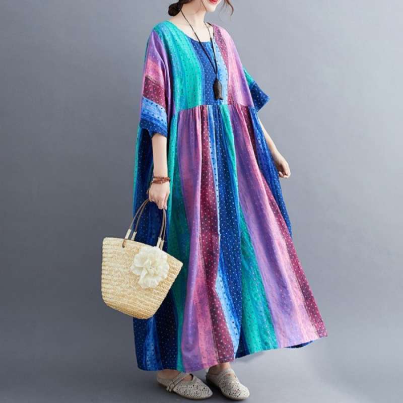 Jual Maxi Long Dress Oversize Loose Fit Jumbo Casual Beach Bohemian Boho Cs Ungu Di Seller Zati Shop Cengkareng Timur Kota Jakarta Barat Blibli
