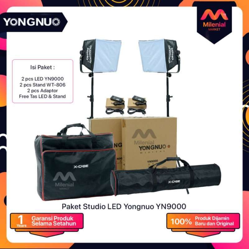Promo Paket Milenial Led Yongnuo Yn9000 Yn 9000 With Bag And Adaptor ...