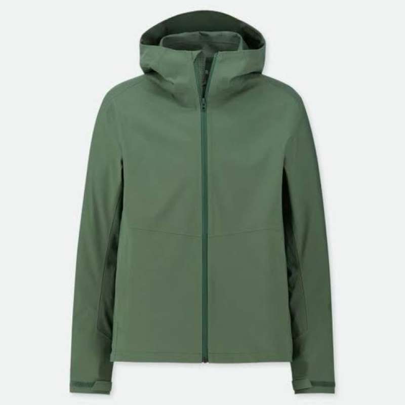UNIQLO ORIGINAL BLOCKTECH JAKET PARKA MEN PRIA WATERPROOF WIND GREEN S