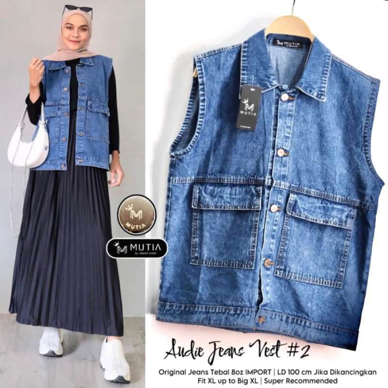 Vest jeans wanita top