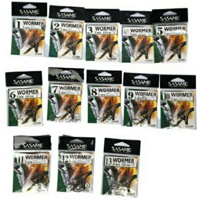Hameçons Sasame F-875 Taille 6 – Lot De 15, Appât Vermifuge, Noir