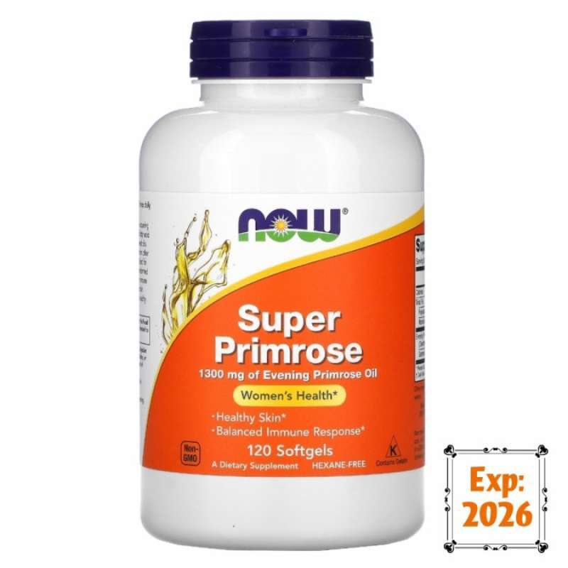Promo Now Foods, Super Primrose, Evening Primrose Oil, 1300 Mg, 120 ...