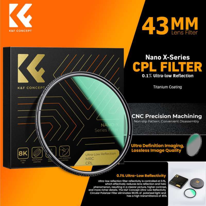 K&F Concept 77MM Polarising Filter Circular Polarizing CPL, Ultra Slim