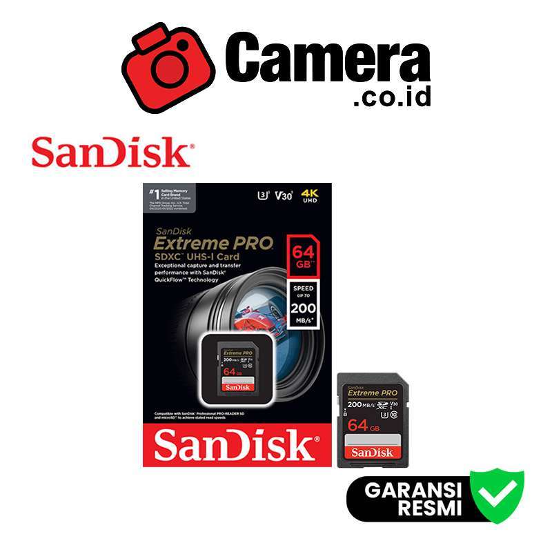 SanDisk Extreme Pro SDXC UHS-I V30 64GB 200mbps