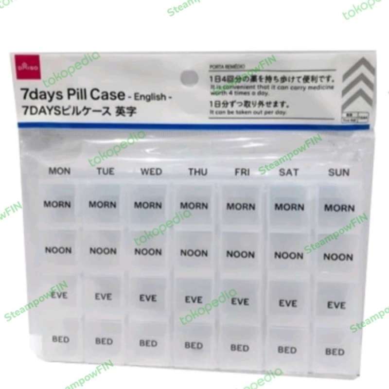 Jual Daiso Pill Box Case 7 Days Kotak Obat Pil 7 Hari Pagi Siang Malam