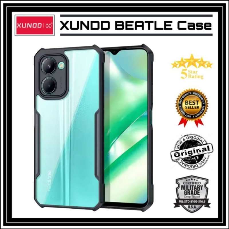 Cover Per Realme C33 4G Con Supporto 360° - Custodia Ibrida TPU/PC Antiurto, Protezione Militare, Nero