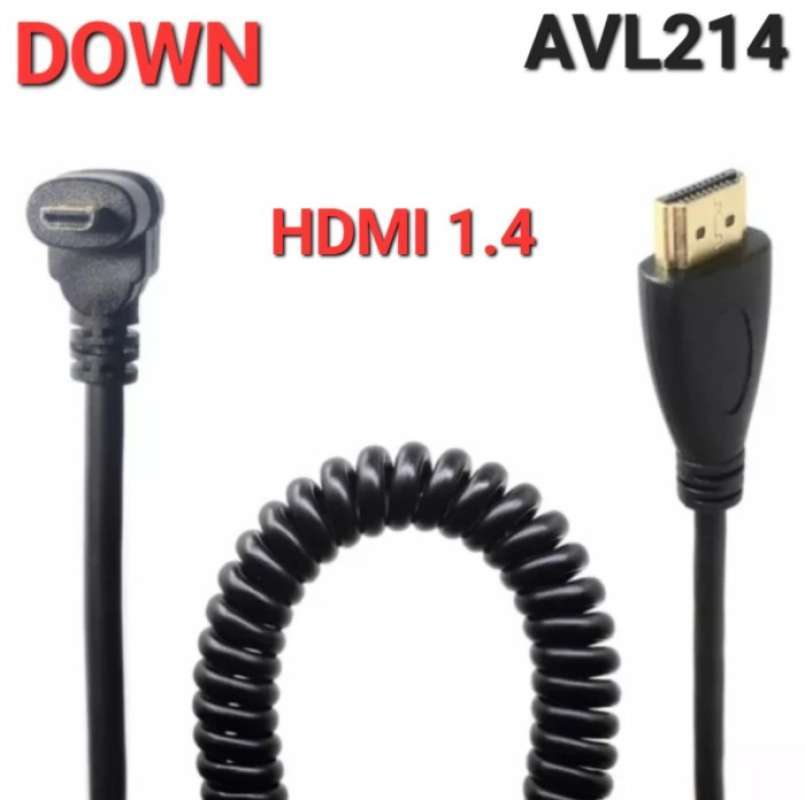 Right-Angle Micro HDMI To HDMI Adapter Cable - Gold Plated, HDMI 1.4, For HDTV 10 thumbnail image