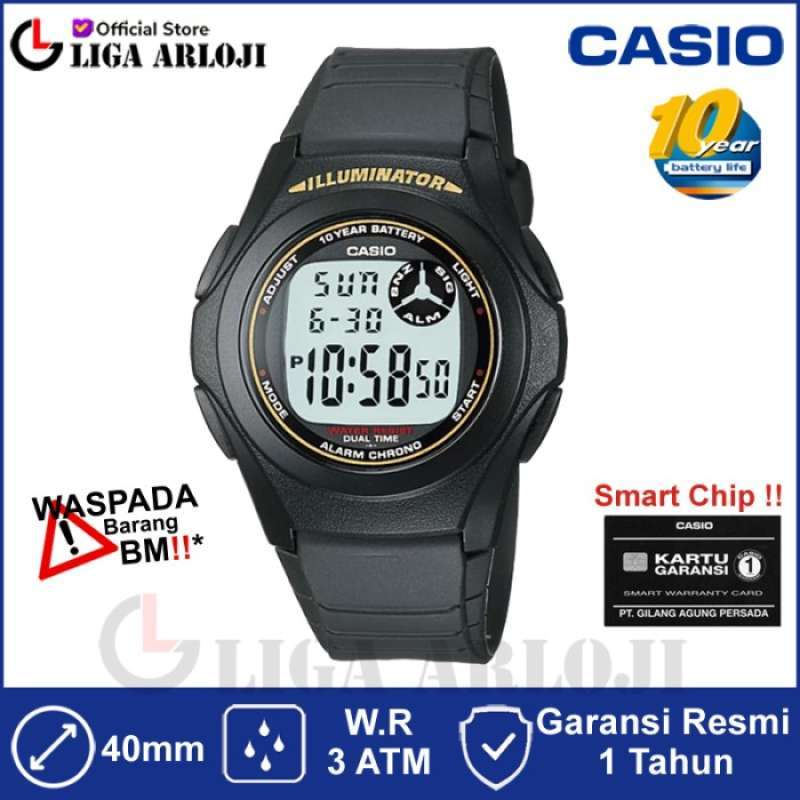 Cinturino Orologio Diloy In Gomma Resina Nera Per Casio F-200W (18 Mm) - Sostituto Originale, Design Spagnolo - 2