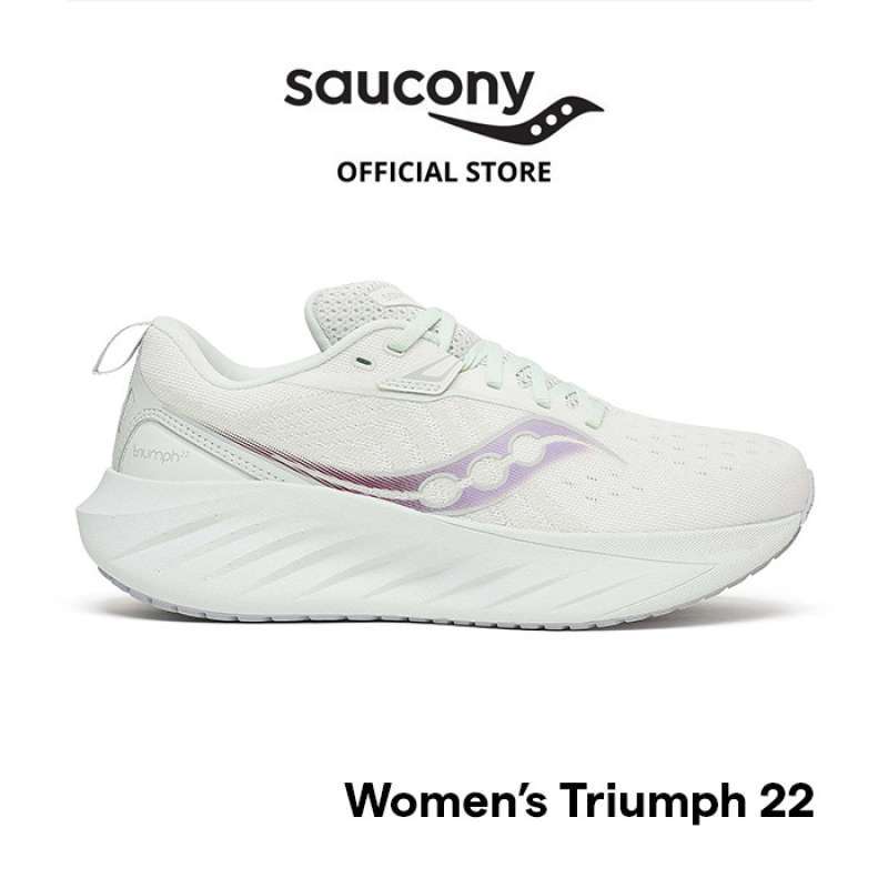 Sepatu Lari Wanita SAUCONY Shoes Triumph 22 Women White Foam