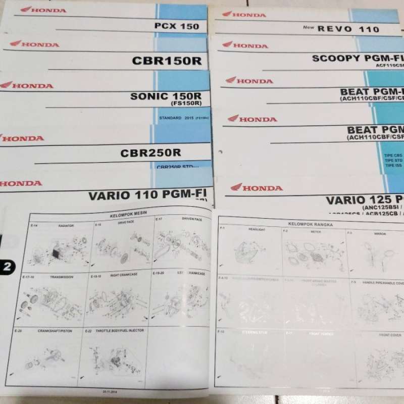 Jual Buku Katalog Motor Honda Buku Mesin Beat Fi Vario 110 125 Fi