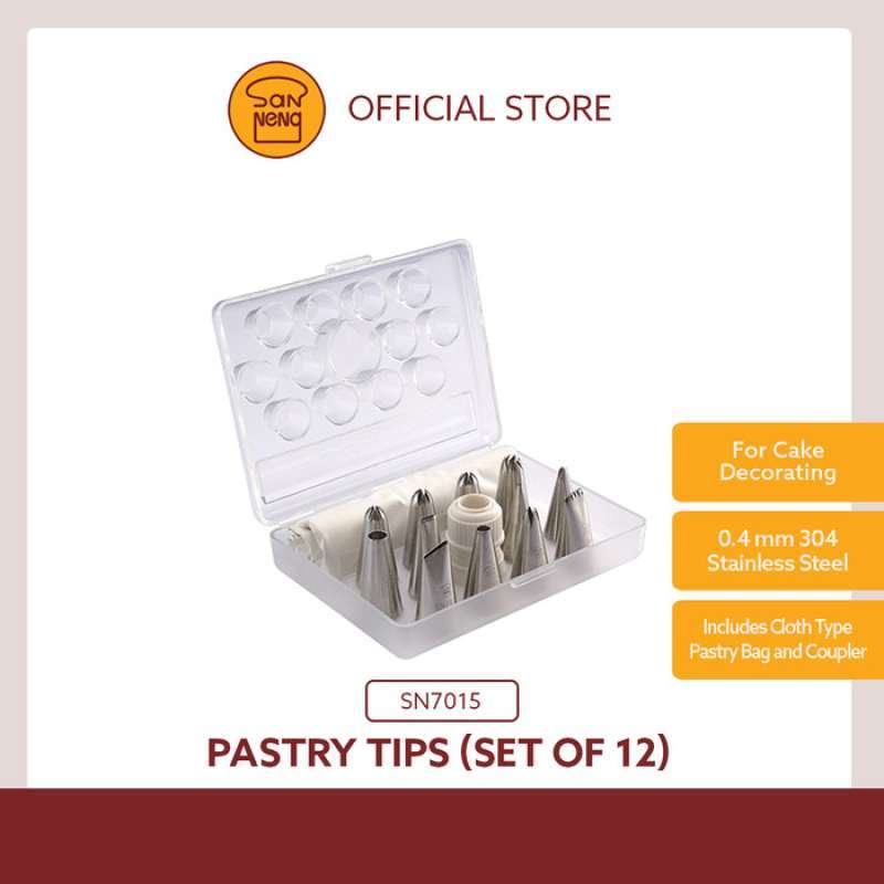 Promo Sanneng Sn7015 Pastry Tip Set 12pcs / Spuit Buttercream Set