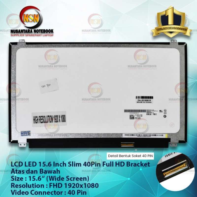 Promo Led Lcd Layar 15.6 Inch Slim 40pin Fhd Resolusi 1920 X1080 Diskon ...