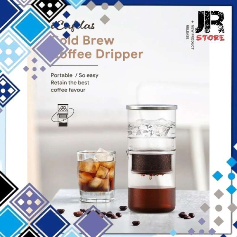 TOPINCN Cafetière Ice Drip Portable 400ml - Drip Coffee Borosilicate Pour Cold Brew Parfait - Vitesse Ajustable
