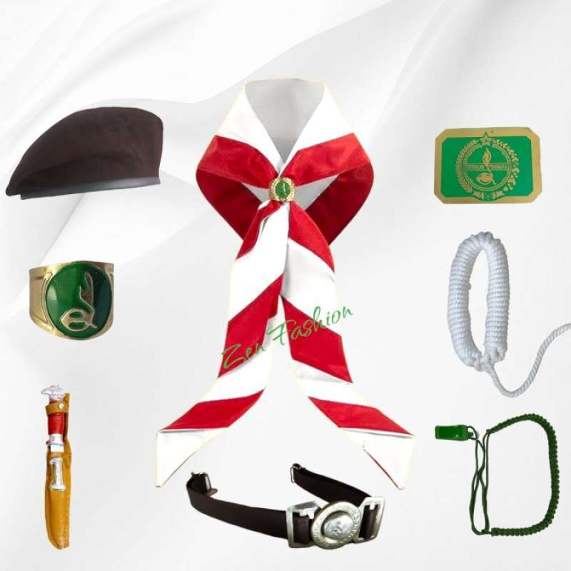 Jual Perlengkapan Alat Pramuka Siaga Komplit Topi Dasi Sabuk Tambang