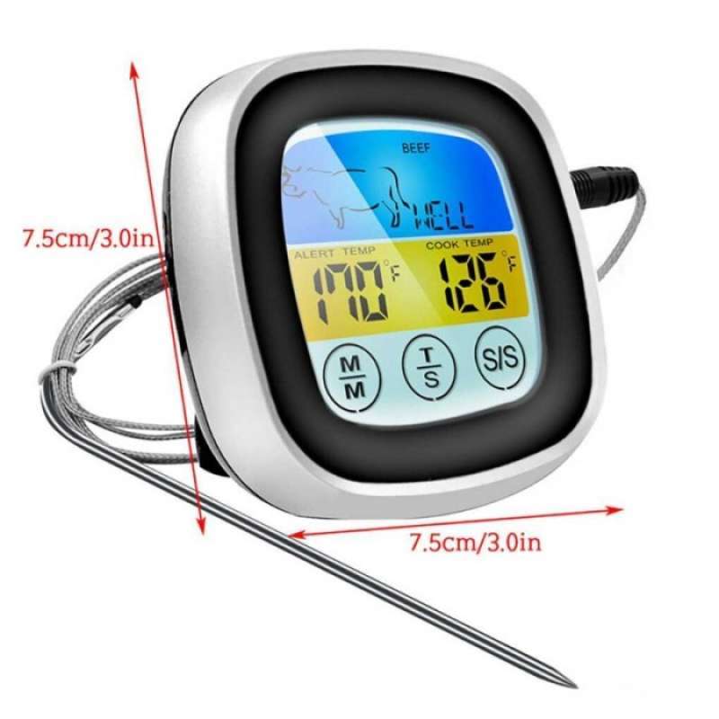 Jual Alat Ukur Suhu Makanan Touch Screen Food Thermometer Cooking Timer ...