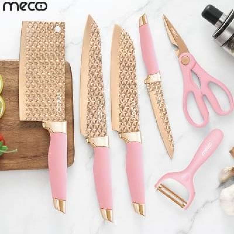 Jual Mecoo Most Aesthetic 6 In 1 Antibacterial Knife Set Pisau Dapur Di ...
