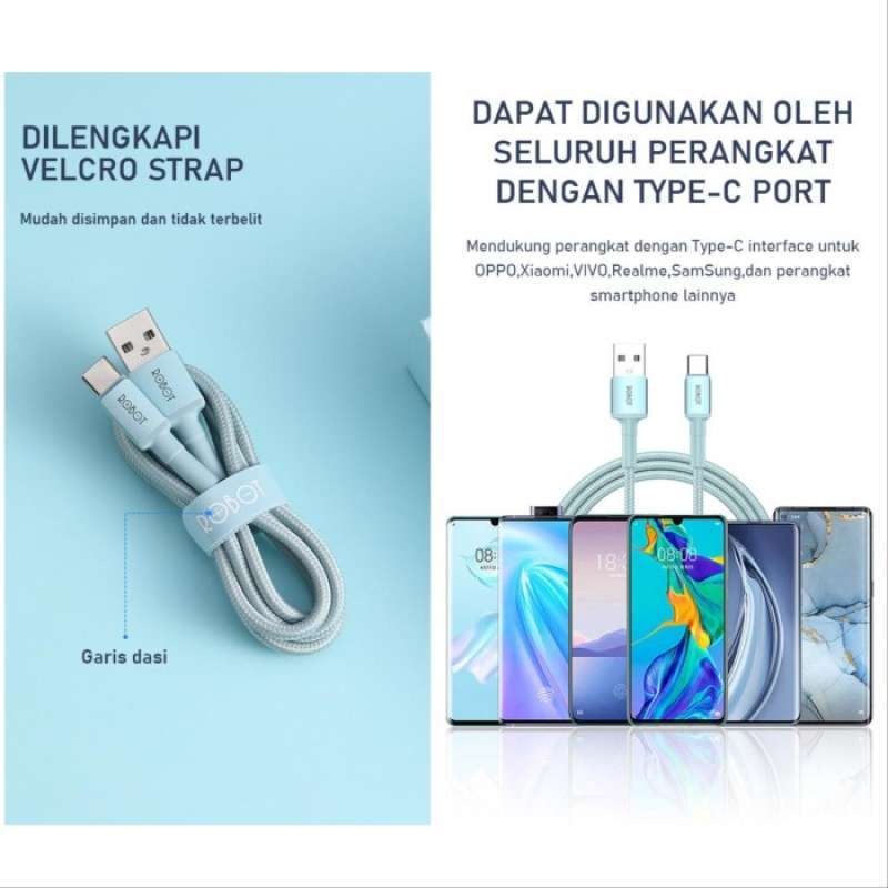 Promo Robot Rsc Series Kabel Data Usb Type-c 3a Fast Charging Braided ...