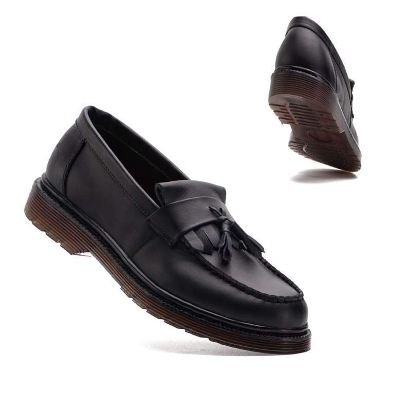 Sepatu Loafer Pria Kenzio Gates Black Solid Kenzio 100 Original Sepatu Loafers Kulit Premium Branded Eksklusif