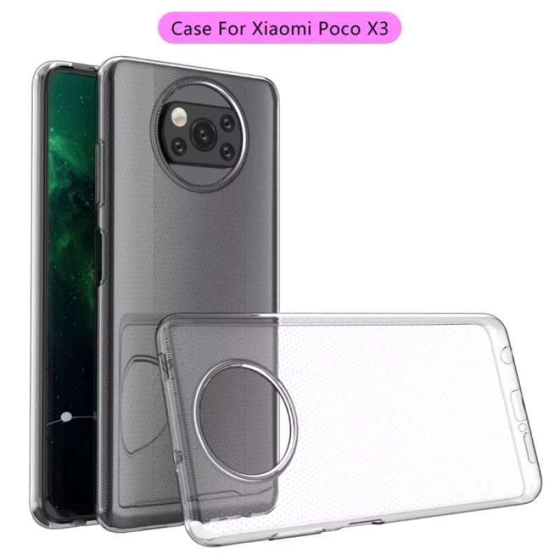 telepon genggam poco x3 back cover transparent