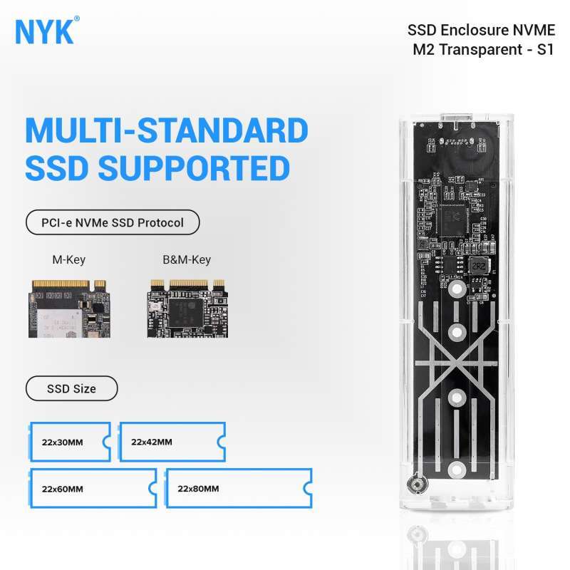 Jual Case Ssd Nvme M2 Nyk S1 Casing Ssd Enclosure Nvme Transparan