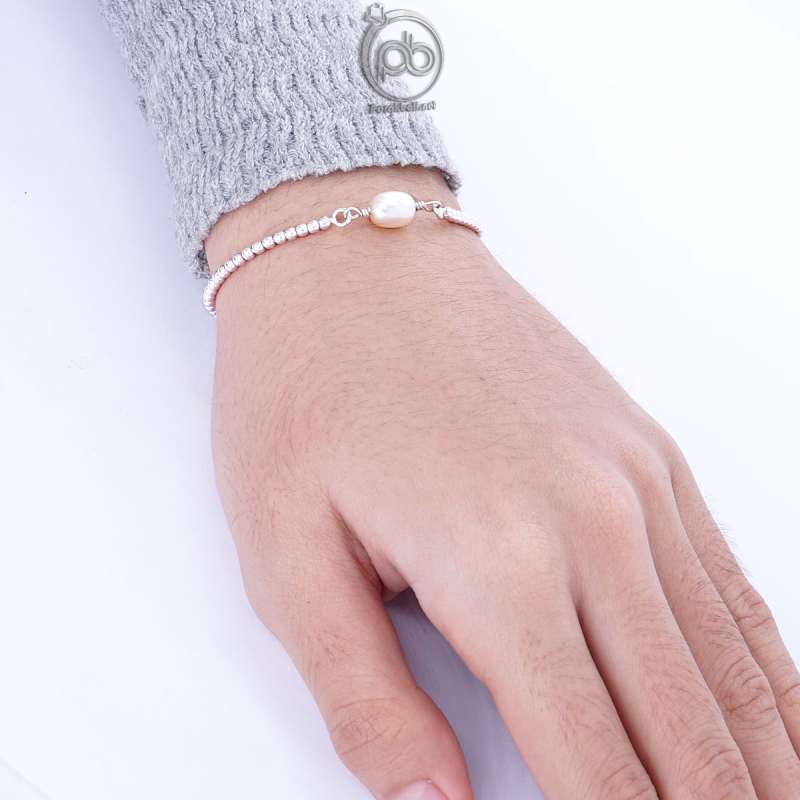 Jual Gelang Wanita Beads Perak Bali 925 Mutiara Putih Peralina Di