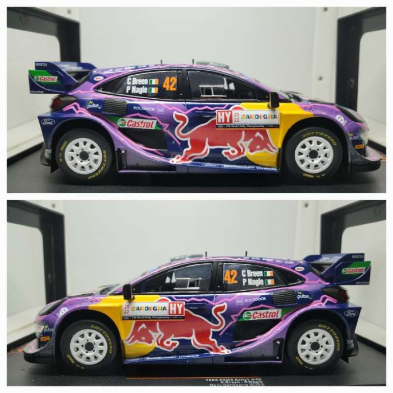 Diecast Miniatur Mobil ixo ford puma rally1 #42 rally  sardegna 2022 skala 18