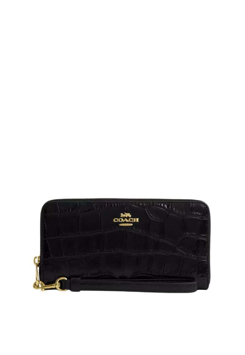 COACH Long Zip Around Wallet Gold Black