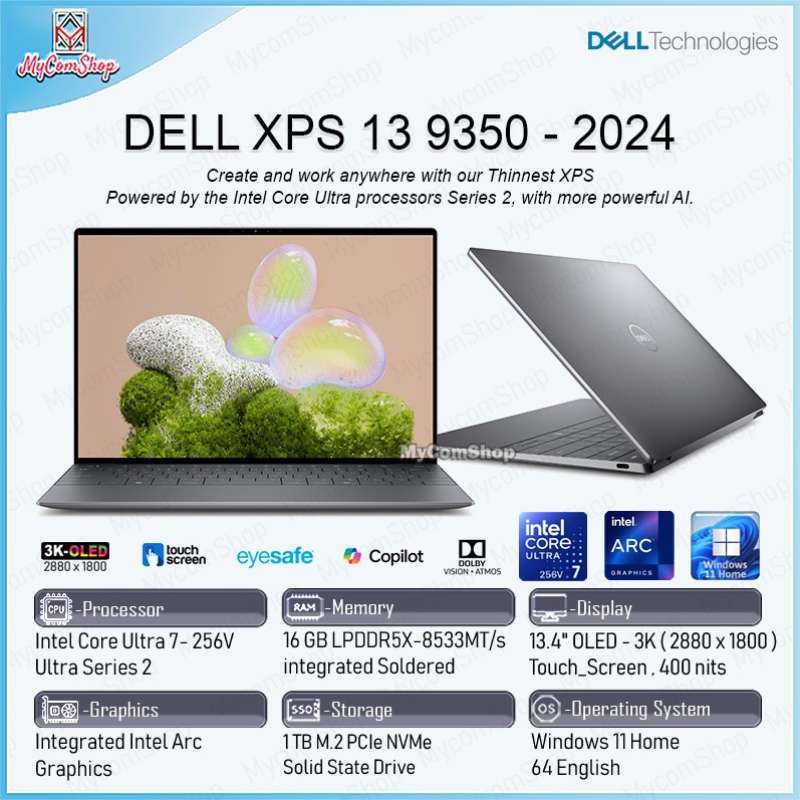 DELL XPS 13 LAPTOP 9350 ULTRA 256V 16GB RAM 1TB SSD INTEL ARC GRAPHICS  13