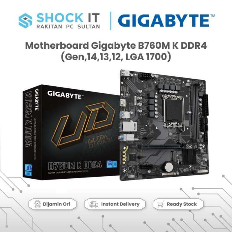 Promo Motherboard Gigabyte B760m K Ddr4 Lga1700 Diskon 8% Di