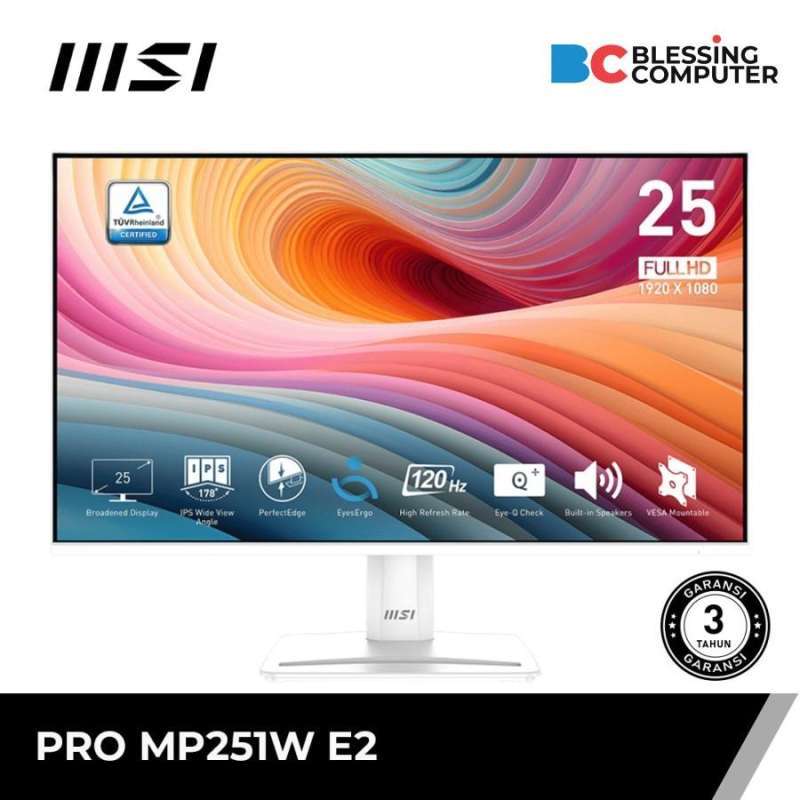 Jual Monitor Msi Pro Mp251w E2 24.5 Fhd Ips 120hz White Di