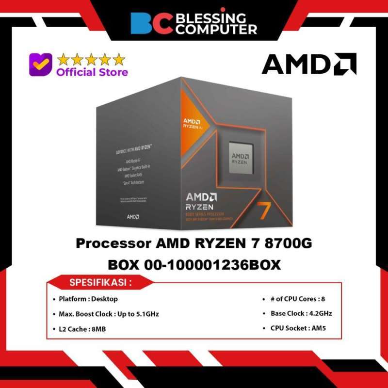 Jual Processor Amd Ryzen 8700g Box 00-100001236box Di Seller