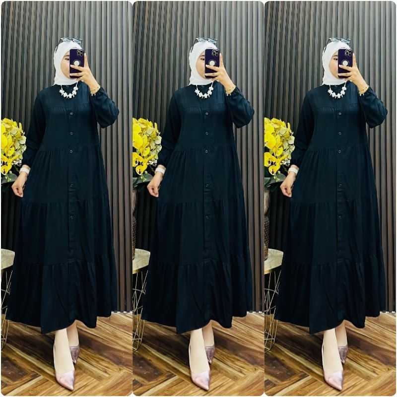 Jual Midi Dress Twill Polos Terbaru Model Tingkat Terlaris Hitam Putih  Denim Bata Navy Maron Jotol Di Seller Gamishumaira - Tanjung Mulia, Kota  Medan | Blibli