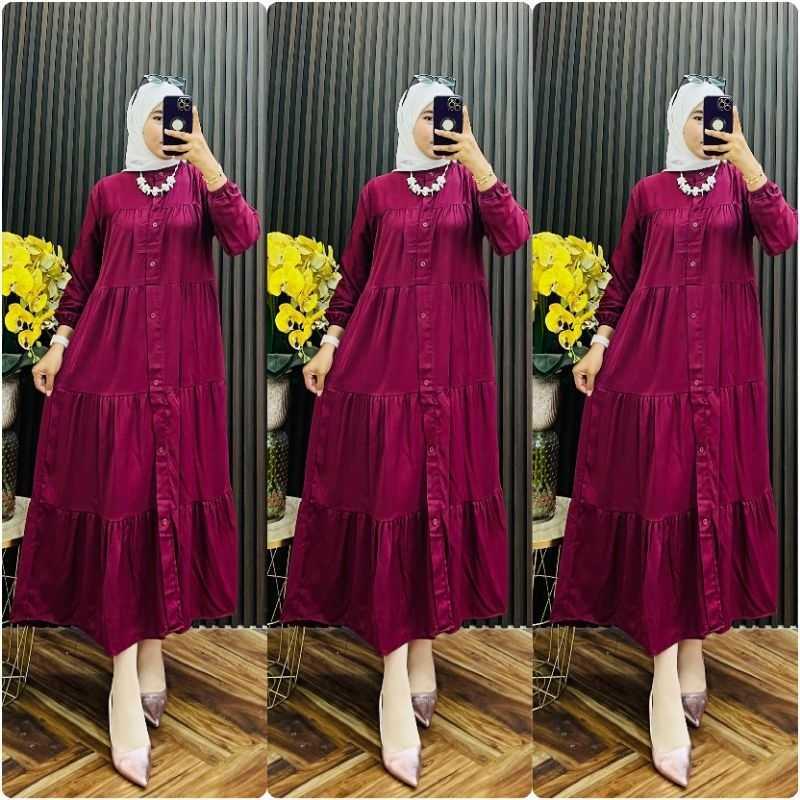 Jual Midi Dress Twill Polos Terbaru Model Tingkat Terlaris Hitam Putih  Denim Bata Navy Maron Jotol Di Seller Gamishumaira - Tanjung Mulia, Kota  Medan | Blibli