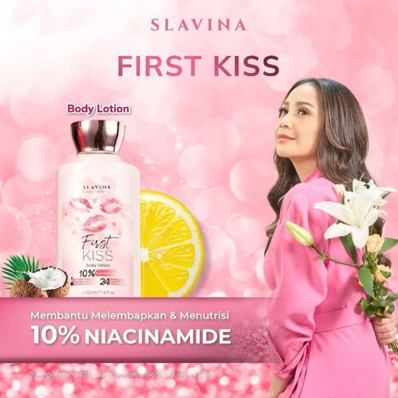 Promo Body Lotion Nagita Slavina First Kiss Niacinamide Serum Burst Glutathione  Memutihkan Kulit Wangi Aroma Mewah Elegan Tahan Lama 350ml Diskon 34% Di  Seller Mandastore.id - Pulo Gadung, Kota Jakarta Timur