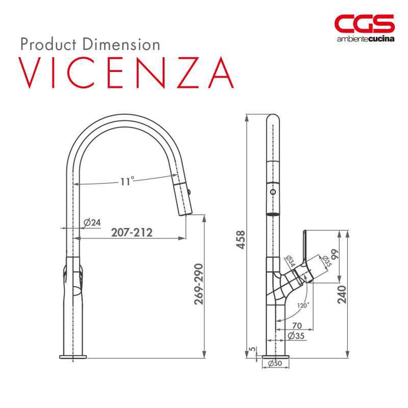 Cgs R1339 Promo Kran Air Dapur Cgs Vicenza Pull Out Mixer Taps Diskon 25% Di ...