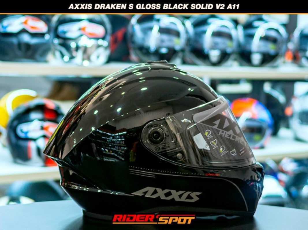 Jual Helm Motor Axxis Draken S Gloss Black Solid V2 A11 Full Face