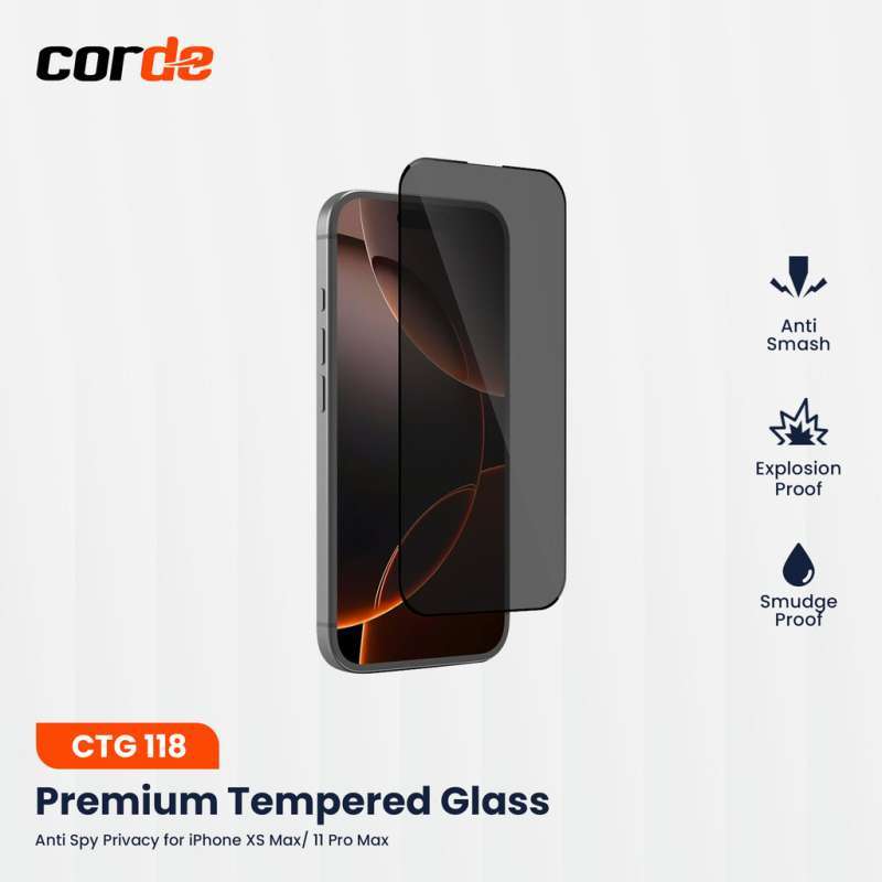 CORDE Antispy Privacy Tempered Glass iPhone 16/15/14/13/12/11/X XR XS Max  Pro – Full Protection
