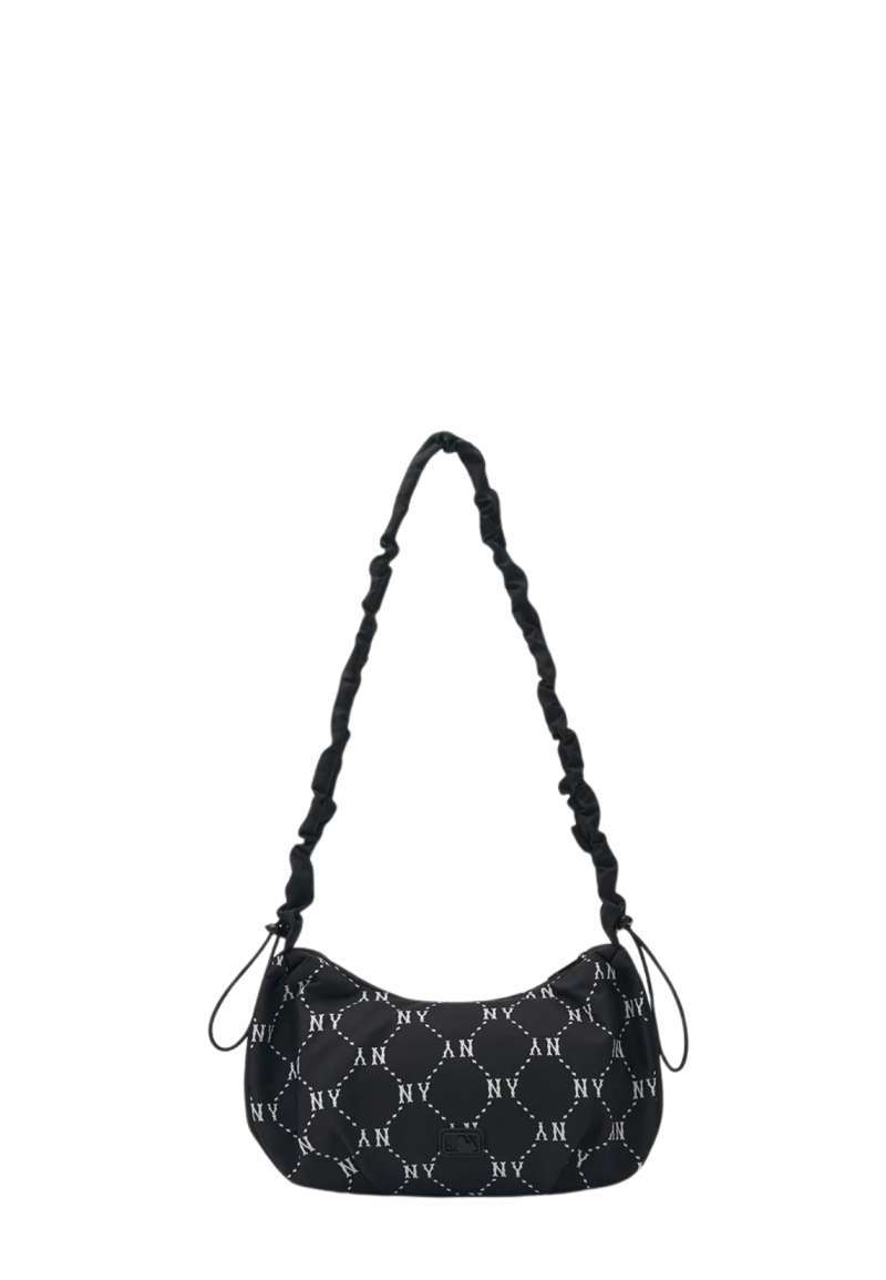 Promo Mlb Korea Dia Monogram Sportive Hobo Bag - Ny Black