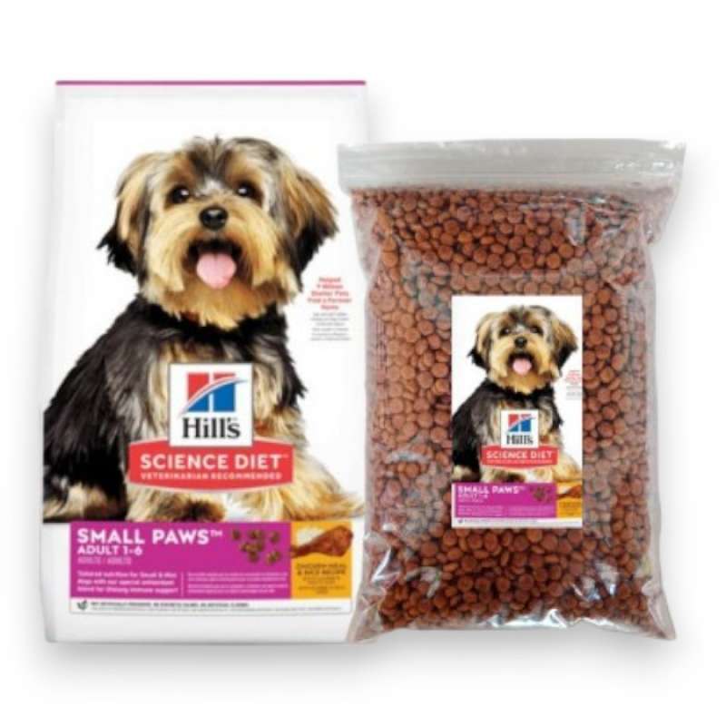 Science Diet Adult Small Paws REPACK KG Chicken Mini Toy Breed Hills Dry  Dog Food Makanan Anjing Kering