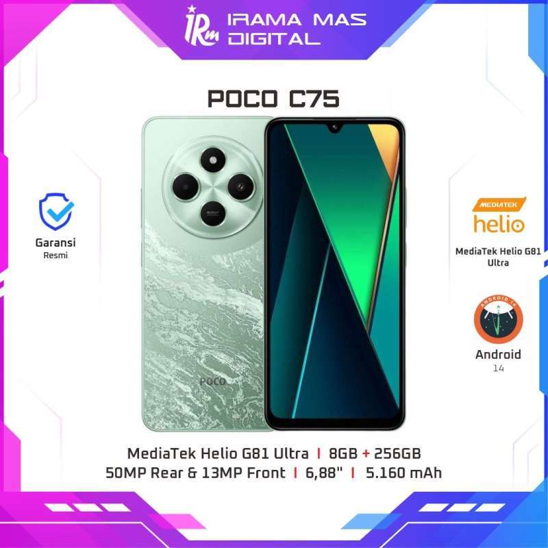Jual Xiaomi Poco C75 - 8gb/256gb (green) Di Seller Irama Mas Jual Xiaomi Poco C75 - 8gb/256gb (green) Di Seller Irama Mas