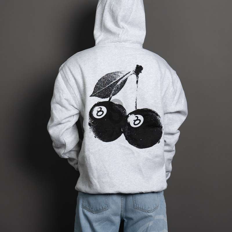 Jual Stussy Hoodie Cherries Ash Heather ( 100% Authentic