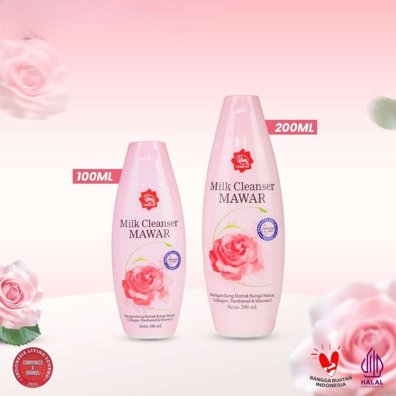 Promo Viva Milk Cleanser Mawar With Vit E, Collagen & Panthenol 100ml ...