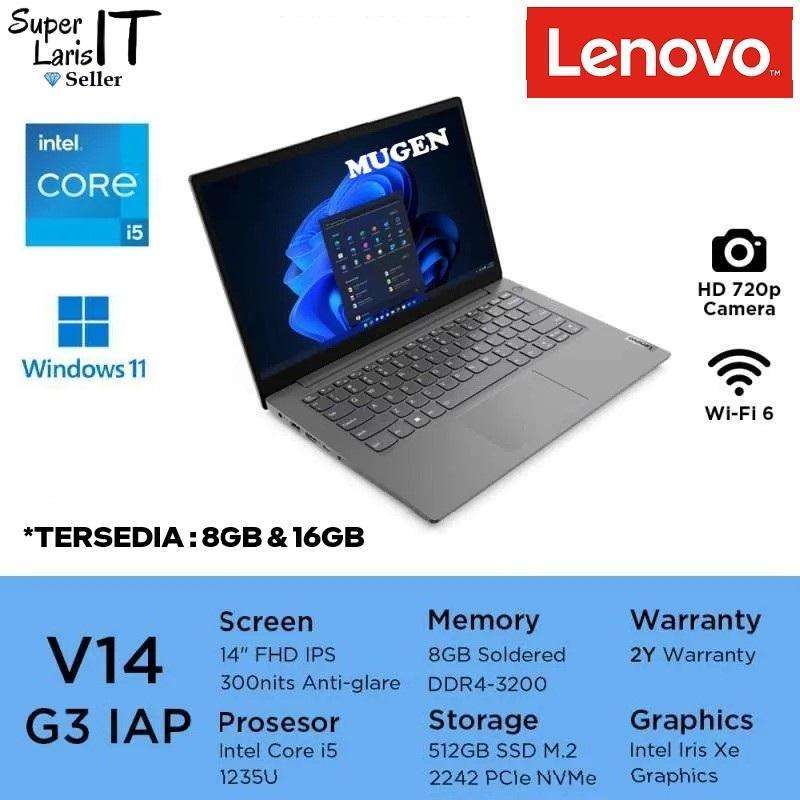 Laptop Lenovo V14 G3 IAP intel core i5-1235U ram 8/16 GB ssd 512GB 14