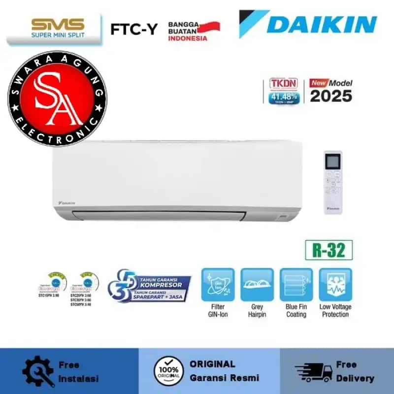 Ac Split PK Daikin Super Mini Split Type FTC-25YV14 Unit Only MEDAN 