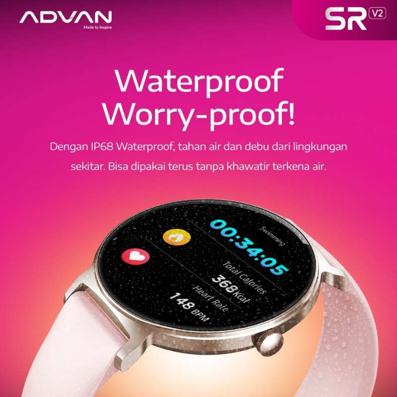 Promo Advan Smartwatch Sr V2 | Ai Voice Assistant| Ip68 Waterproof ...